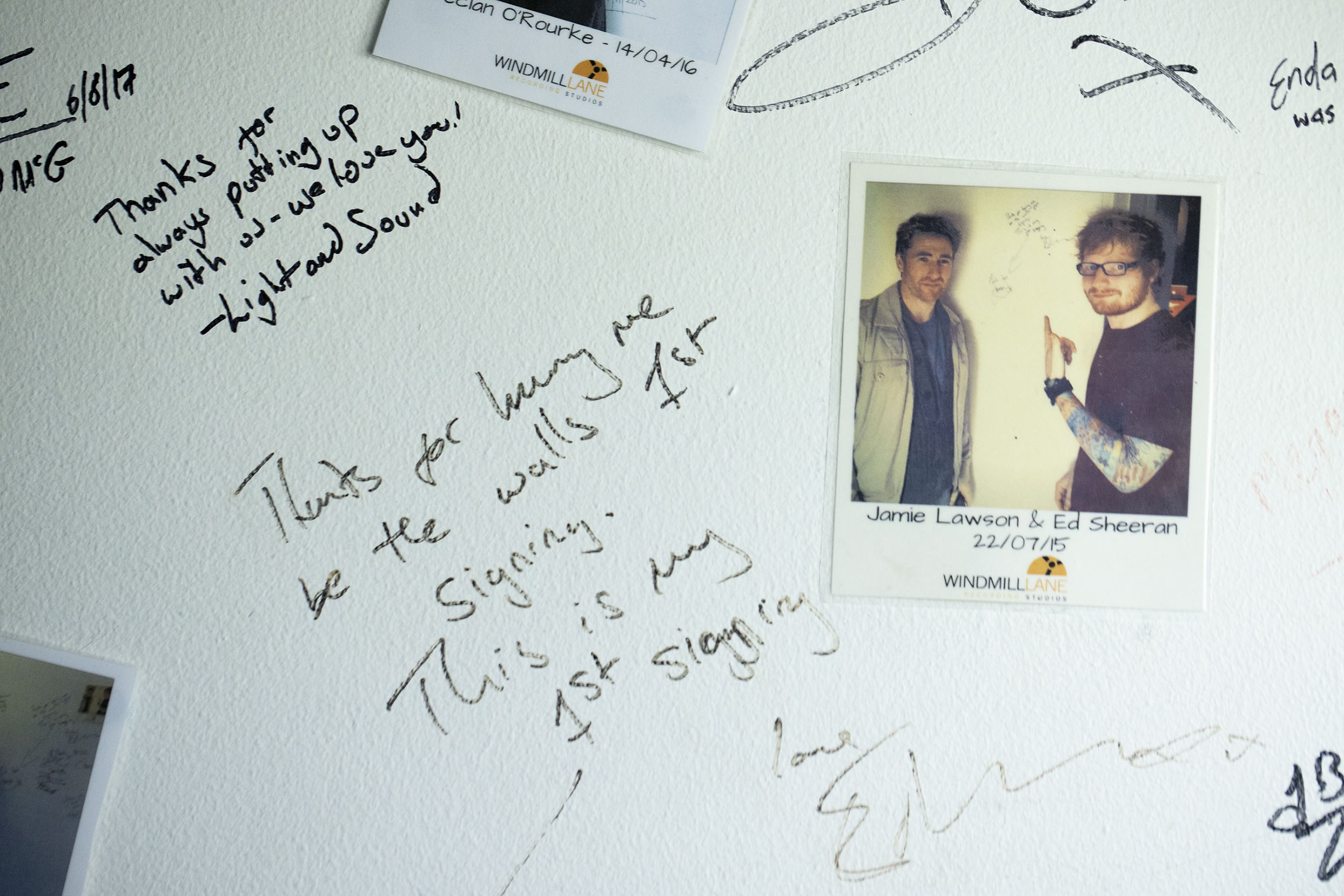 Signature Wall Studio 1 Windmill Lane Recording Studios Dublin © Courtesy Windmill Lane Studios