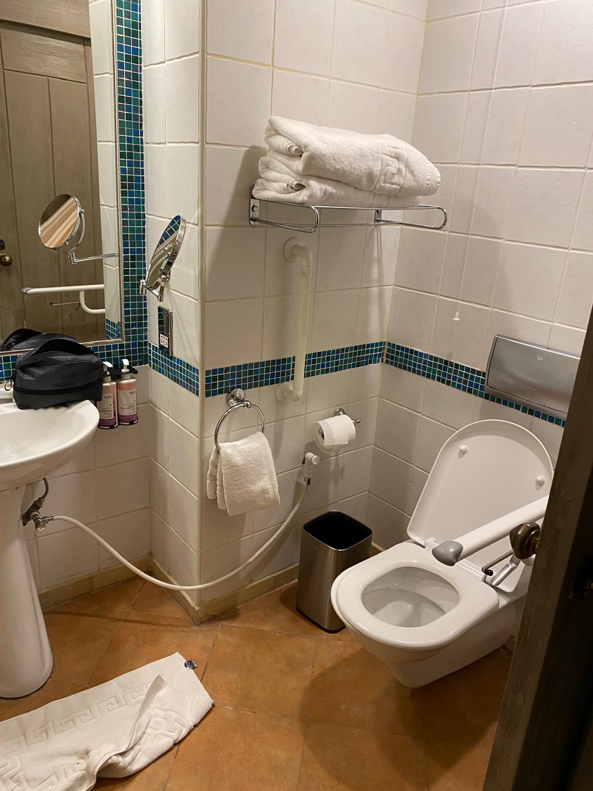 Jordanië acco rol Movenpick Resort douche ruimte ©The Wheelchair Traveler